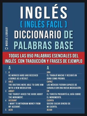 cover image of Inglés (Inglés Facil) Diccionario de Palabras Base